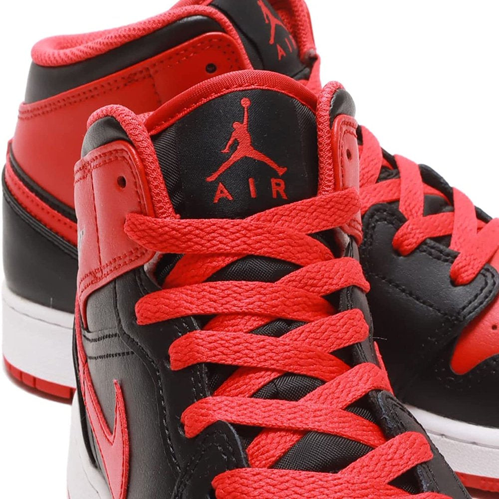 Mens Air  1 Mid Shoes,Black/Fire Red-White,10.5