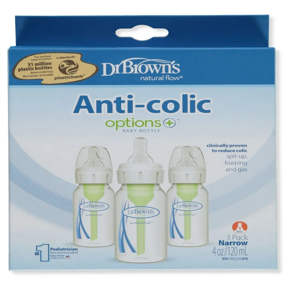 Anti-Colic Baby Bottles 3-Piece 4 Oz. - Green, One Size