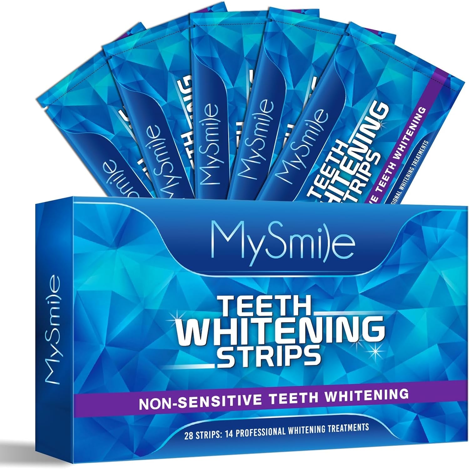 Teeth Whitening Strips 14 Treatments - Non-Sensitive Enamel Safe Whitening Strips - Whiter Smile in 30 Mins without Harm - Tooth Stains Removal to Whiten Teeth - 10 Shades Whiter - 28 Strips