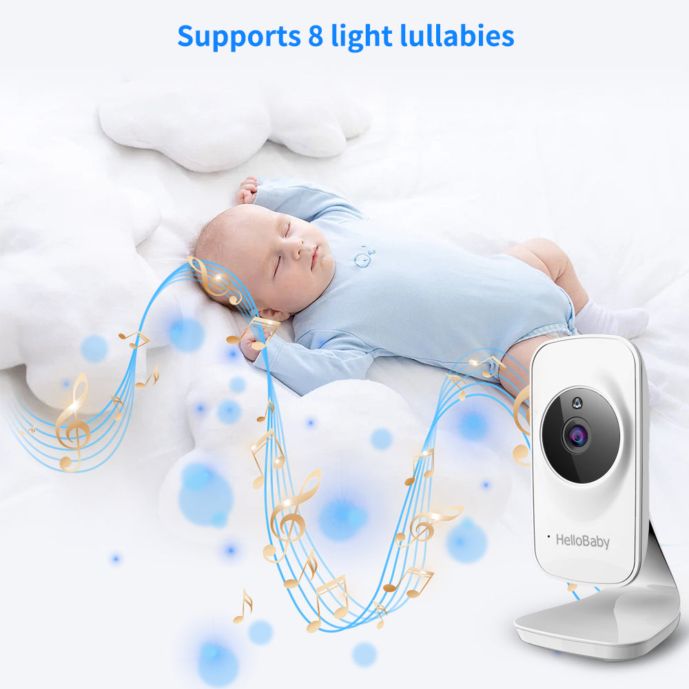 Video Baby Monitor with Camera and Audio 5" Color LCD Screen,  Monitor Camera, Infrared Night Vision, Temperature Display, Lullaby, Two Way Audio and VOX Mode 5 Inches