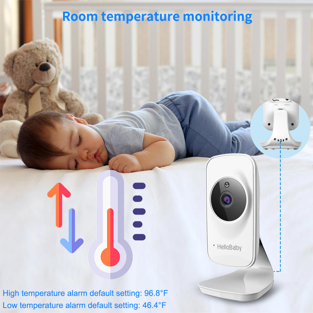 Video Baby Monitor with Camera and Audio 5" Color LCD Screen,  Monitor Camera, Infrared Night Vision, Temperature Display, Lullaby, Two Way Audio and VOX Mode 5 Inches